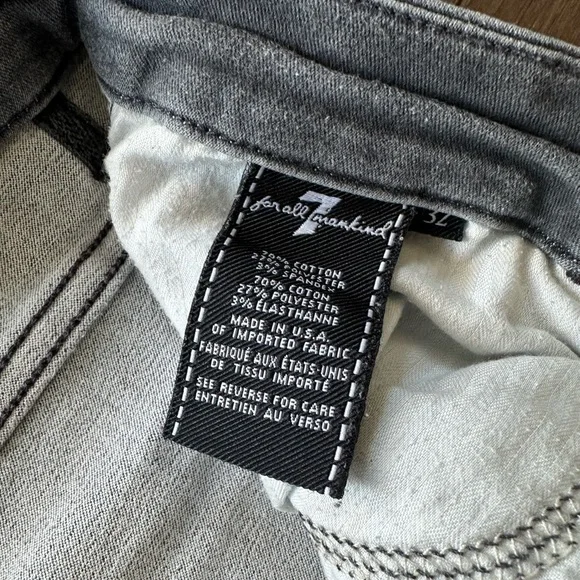 7 for All Mankind Denim Jeans Skinny High Waist Ankle Grey Womens Size 32 - Picture 8 of 12